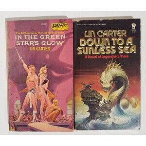 Lin Carter Mars Series & Green Star Saga Sci-Fi Fantasy Paperback Lot Of 2